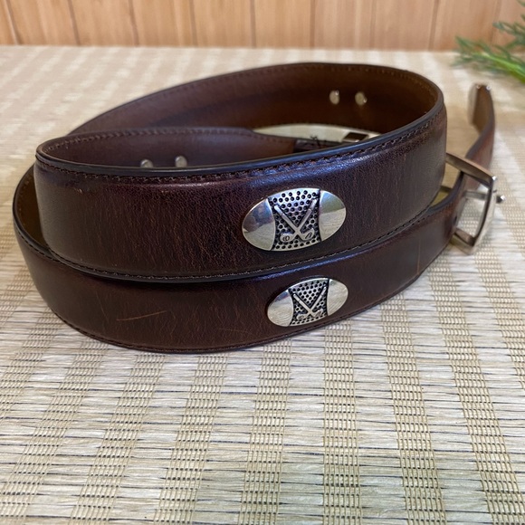 Danbury Brown Leather Golf Belt Taper Top Grain - 38 - Picture 3 of 9